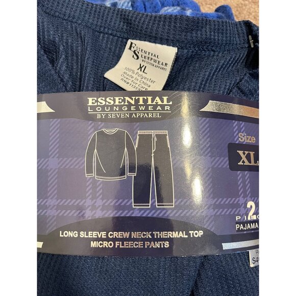 Essential Loungewear By Seven Apparel 2-Piece Pajama Set Mens Size XL Warm Cozy - Picture 4 of 6